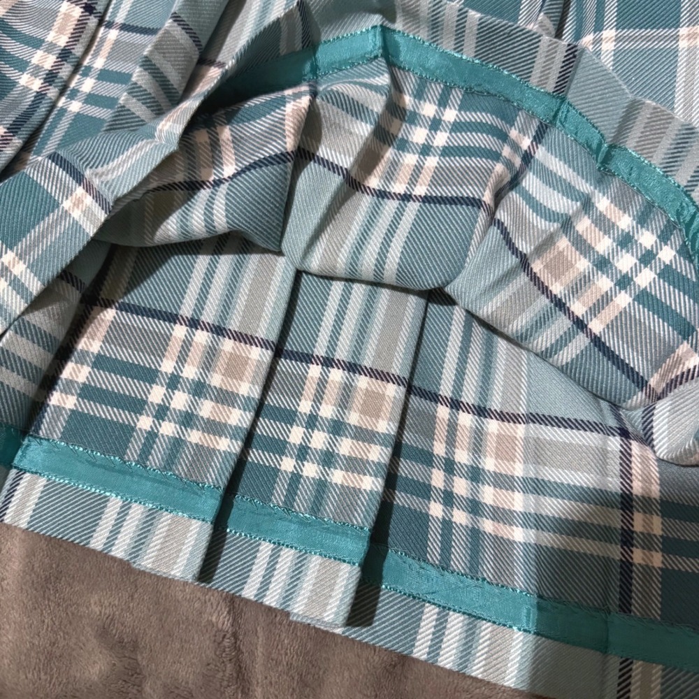 The Tog Shop Pleated Skirt Size 16 Teal Tartan Plaid Midi Elastic Waist Preppy‎ - Picture 9 of 9